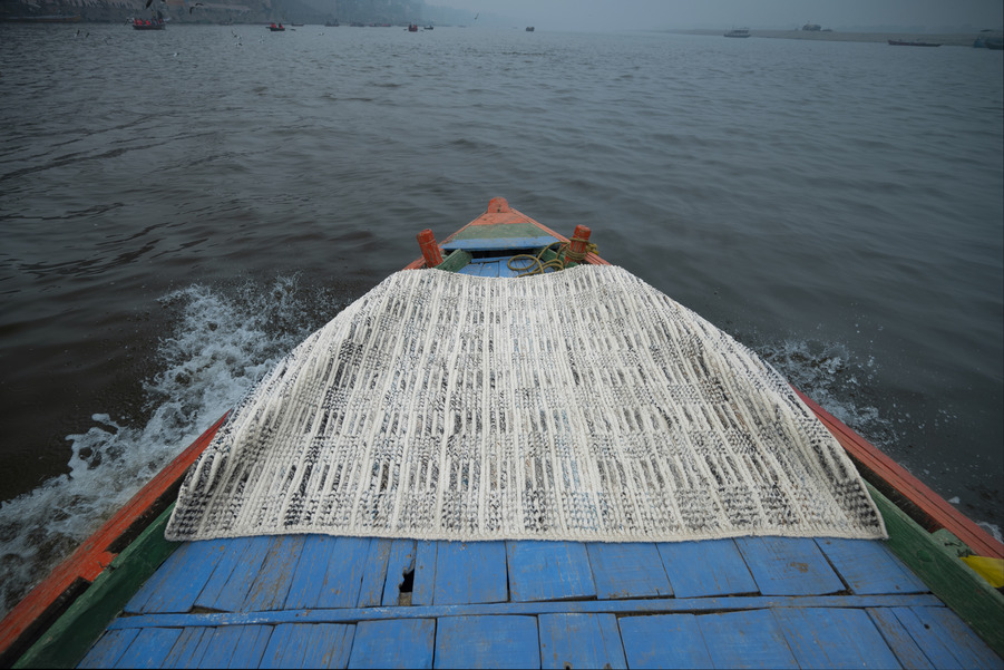 Yarns of the East - Outdoor Rug on a boat